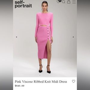 Self portrait pink midi dress, worn once